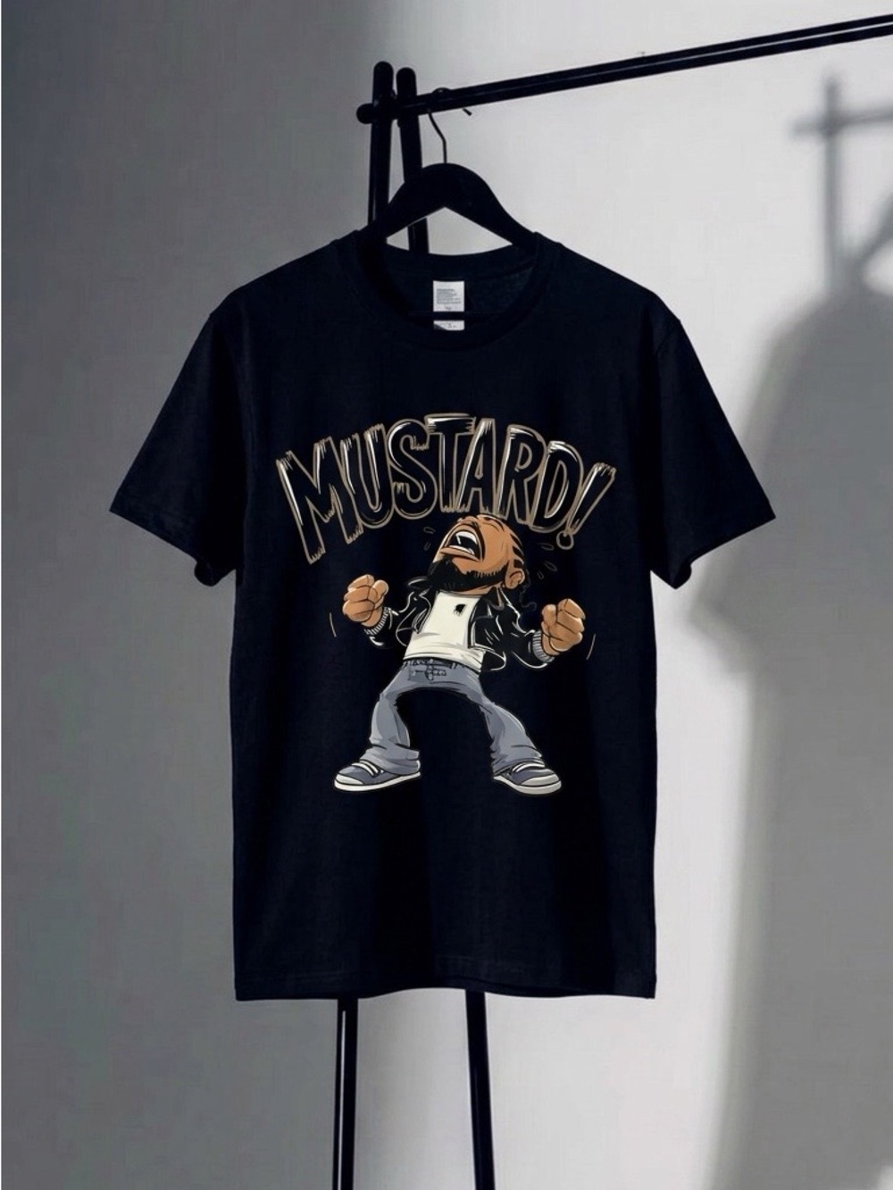 Yazbek Heavyweight Black Cartoon Graphic Print Short Sleeve Tee Youth Large